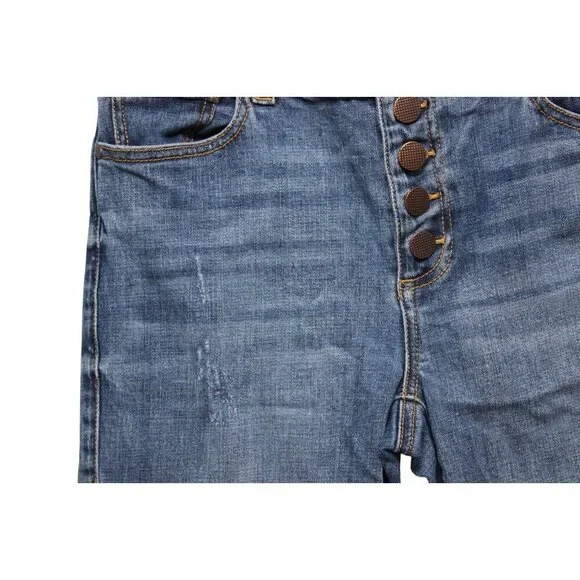 Cabi Jeans Size 4 Mia Button Fly Skinny Stretch Distressed Denim Boho #5694 - Picture 7 of 13